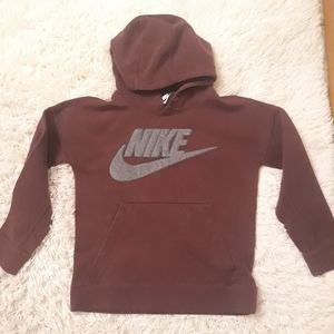 Nike hoodie boys L pullover brown
